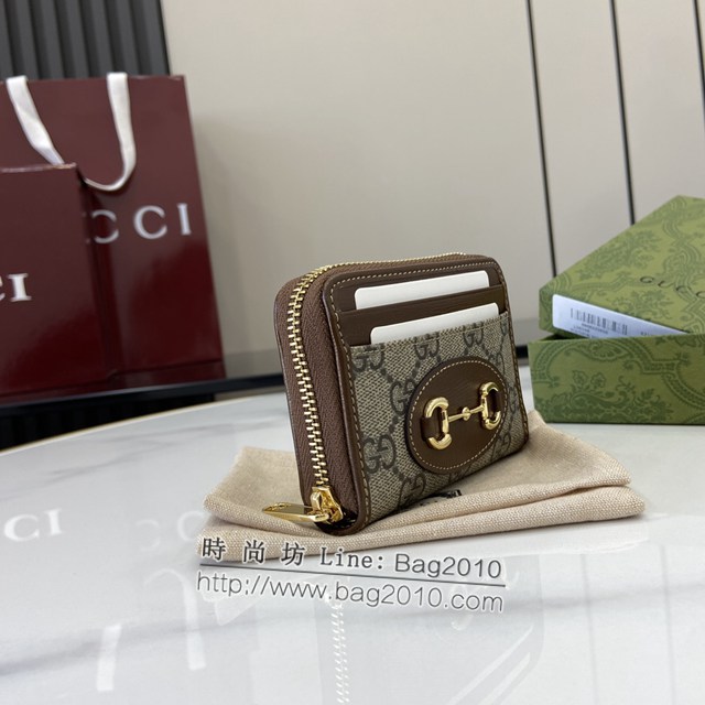 Gucci專櫃古馳最新款Horsebit1955系列拉鏈短夾錢夾卡包卡夾 jh2188型號：658549